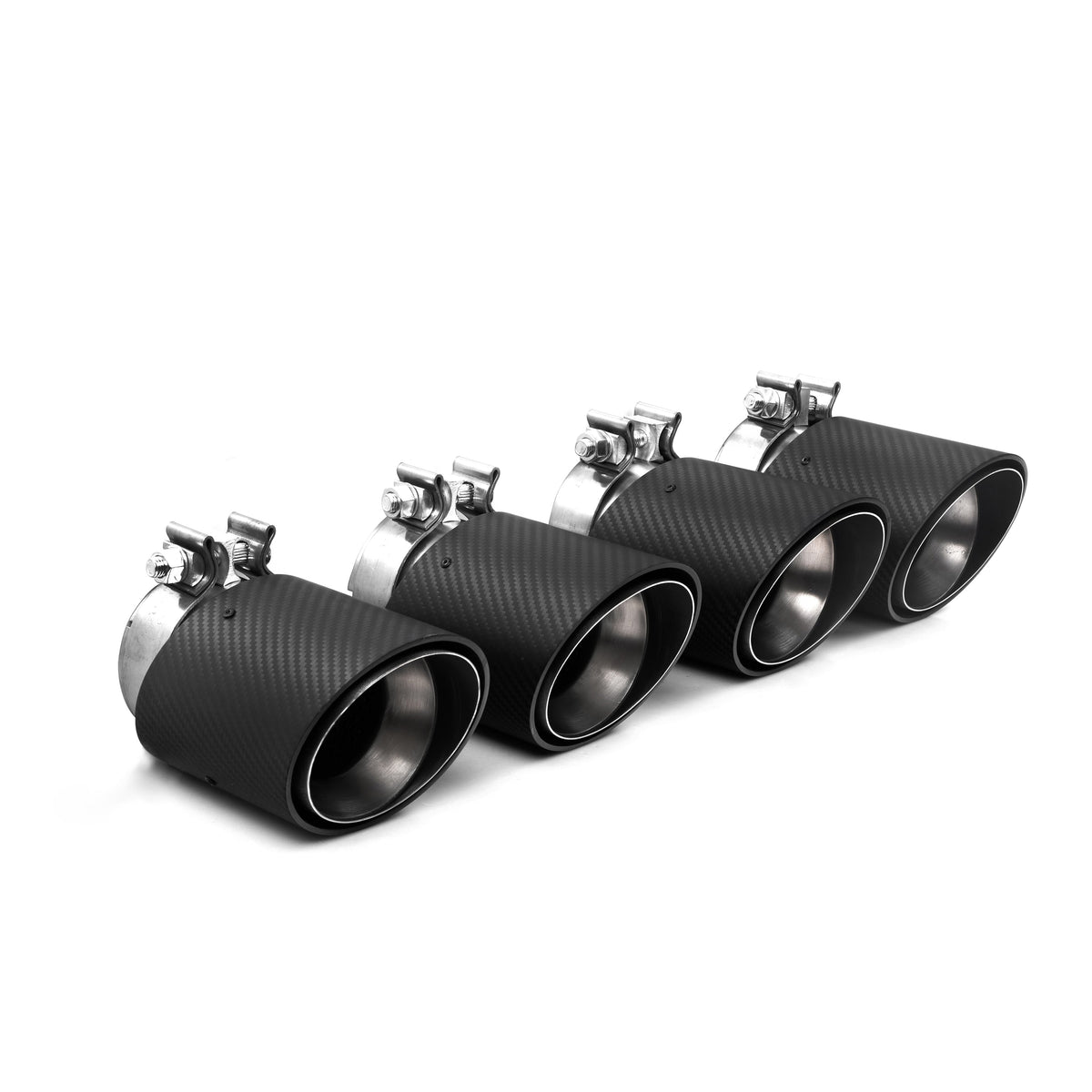 BMW G90 M5 and G99 M5 Touring 2024 carbon fibre exhaust tips by CT Carbon, showcasing sleek, polished finish on the tips.