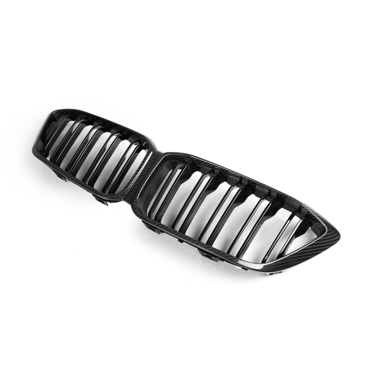 BMW M2C F87C carbon fibre grille by CT Carbon, close-up view showcasing sleek black finish and detailed design for sporty style.