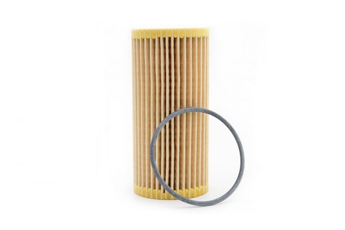 Genuine VWAG VAG oil filter 06L 115 562 B for vehicle engine, shown as a panel air filter with metal housing and filter element