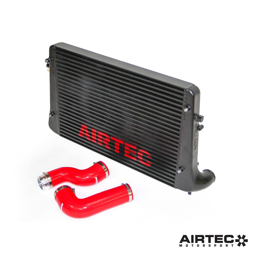 Airtec Stage 2 intercooler upgrade hoses for VAG 2.0 and 1.8 TFSI petrol engines, shown in the image.