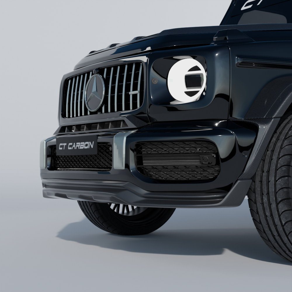 Mercedes-Benz G63 W463 full carbon fiber wide arch kit by CT Carbon, showcasing sleek carbon fiber fender extensions.