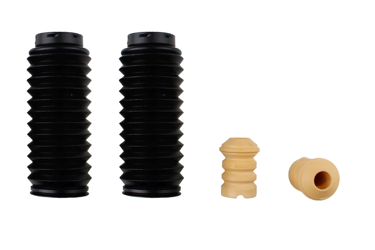 Bilstein B1 front bump stops and dust covers for BMW X5 E53, showing the black rubber bump stops and protective covers.