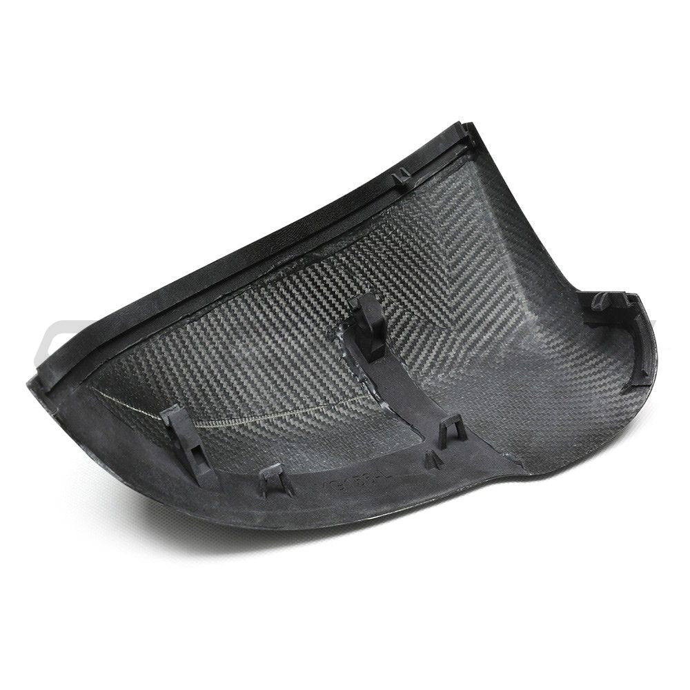 BMW X1 U11 2023+ carbon fibre mirror covers by CT Carbon, close-up view showing sleek, lightweight automotive accessories.
