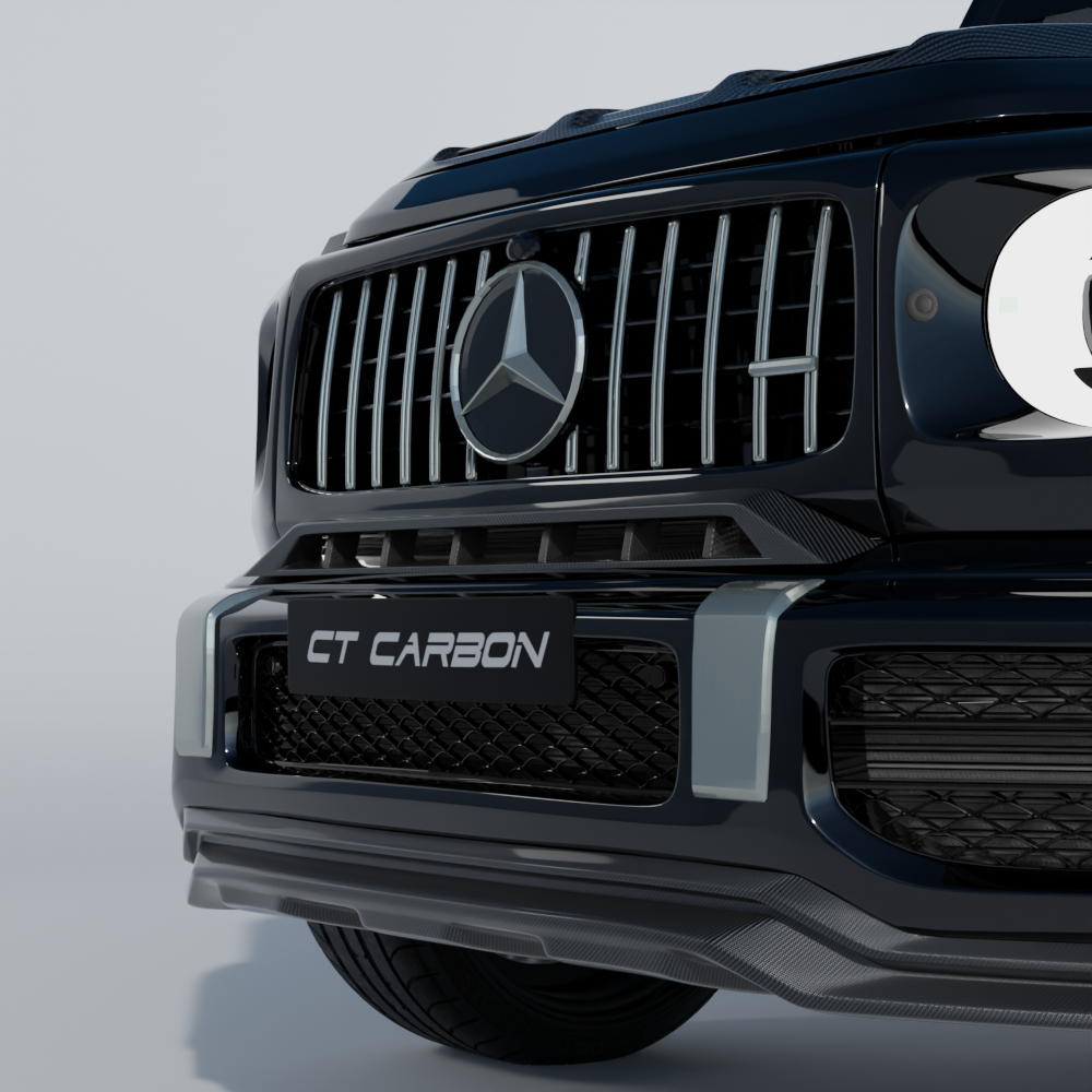 Mercedes-Benz W463 G63 full carbon fibre wide arch kit by CT Design, showing detailed carbon fibre finish on each arch.