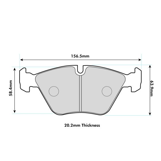 BMW Z4 Coupe E86 front performance brake pads by PBS, showing the new brake pad set with detailed metal backing and friction surface.