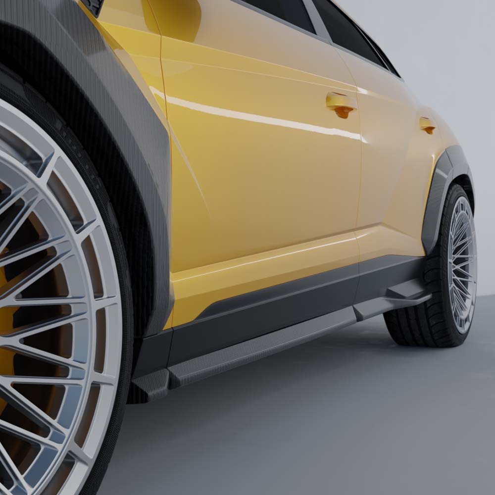 Lamborghini Urus S full carbon fiber kit by CT Carbon, showing detailed carbon fiber components on the vehicle's exterior.