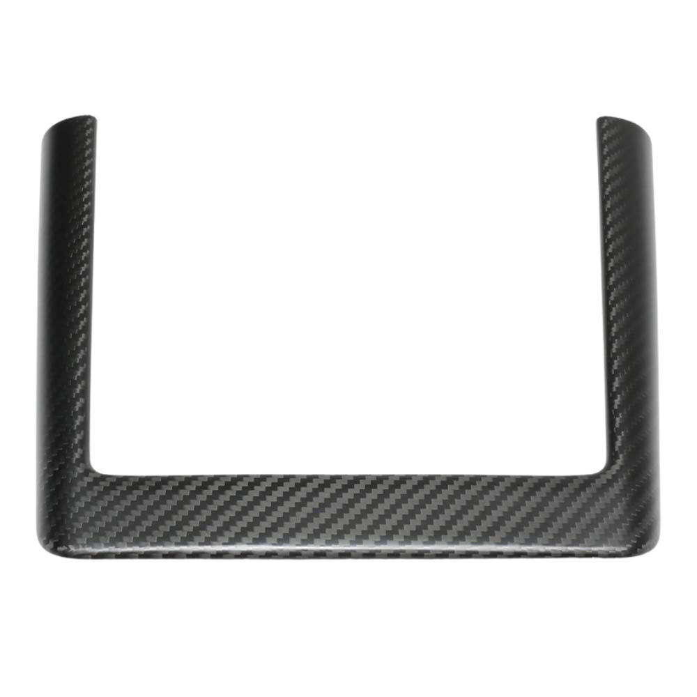 CT Carbon Tesla Model Y 2025+ facelift matte dry carbon wireless charger frame cover, close-up view of sleek accessory design.