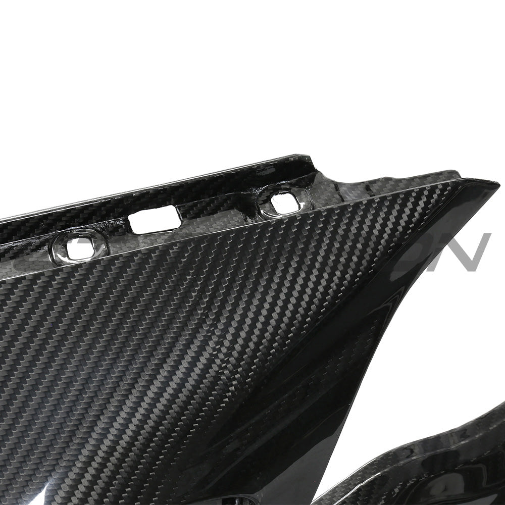 BMW F87 M2C CT Carbon front bumper made from pre-preg carbon fiber, showcasing its sleek, lightweight design and high-performance finish.