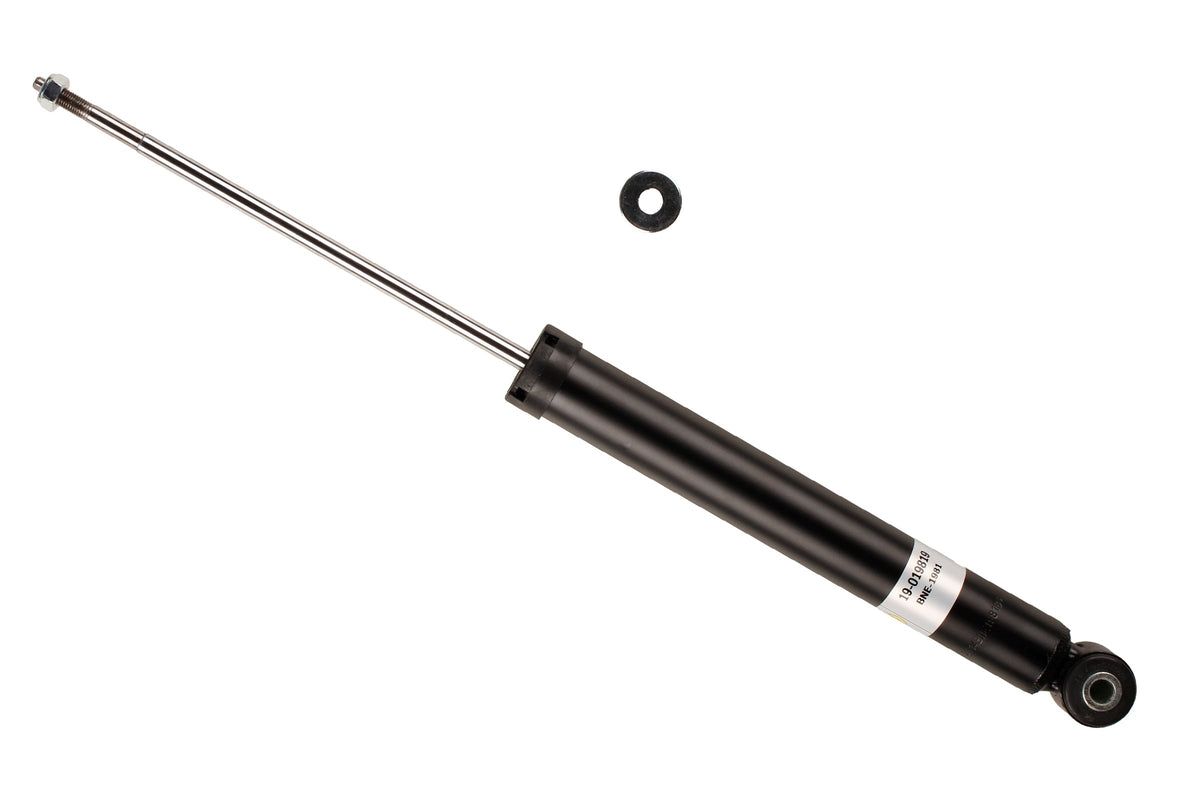 Bilstein B4 rear shock absorber for BMW 3 Series E30 and Z1, showing the metal coil and mounting hardware.