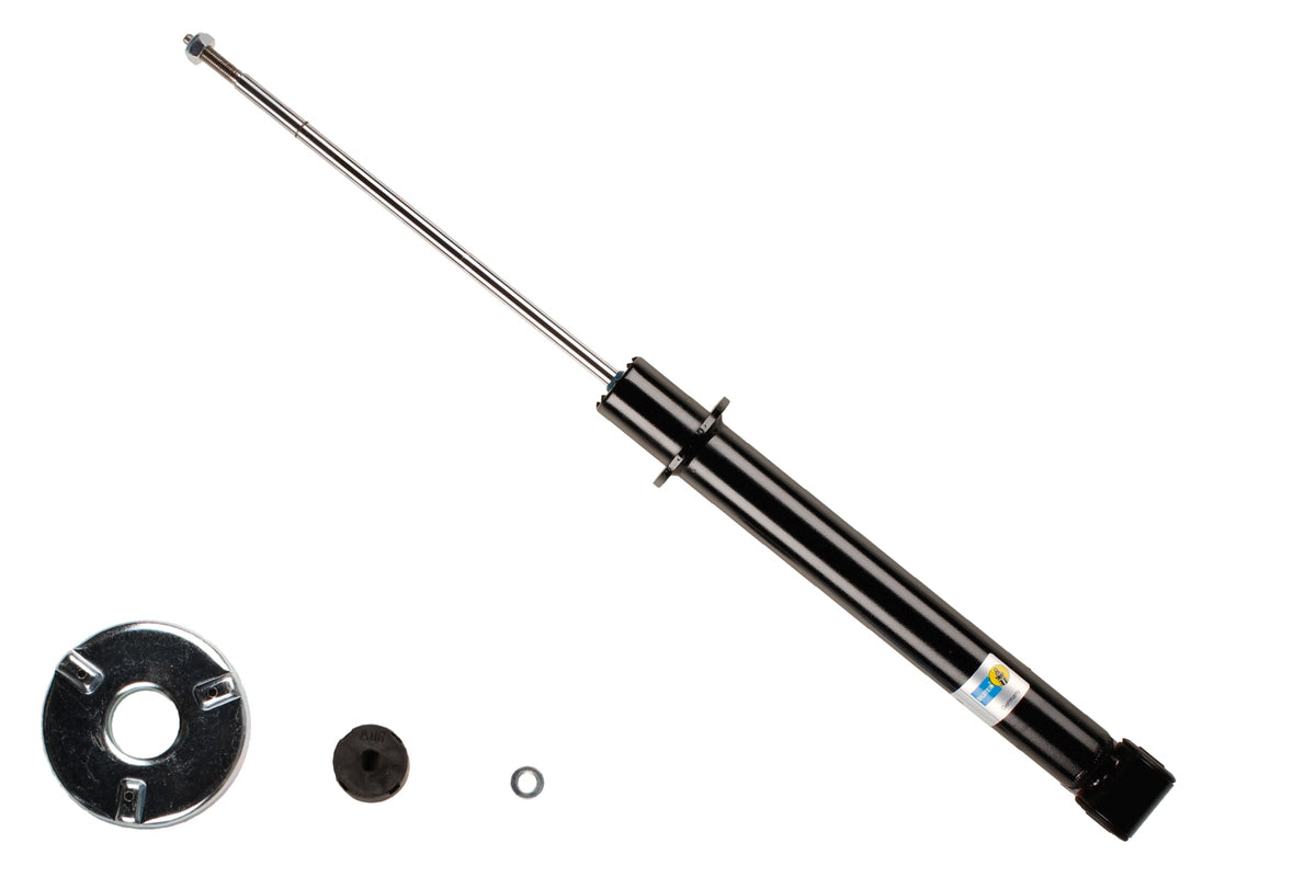 Bilstein B4 rear shock absorber for Volkswagen Passat and Santana, showing the metal coil and mounting components.