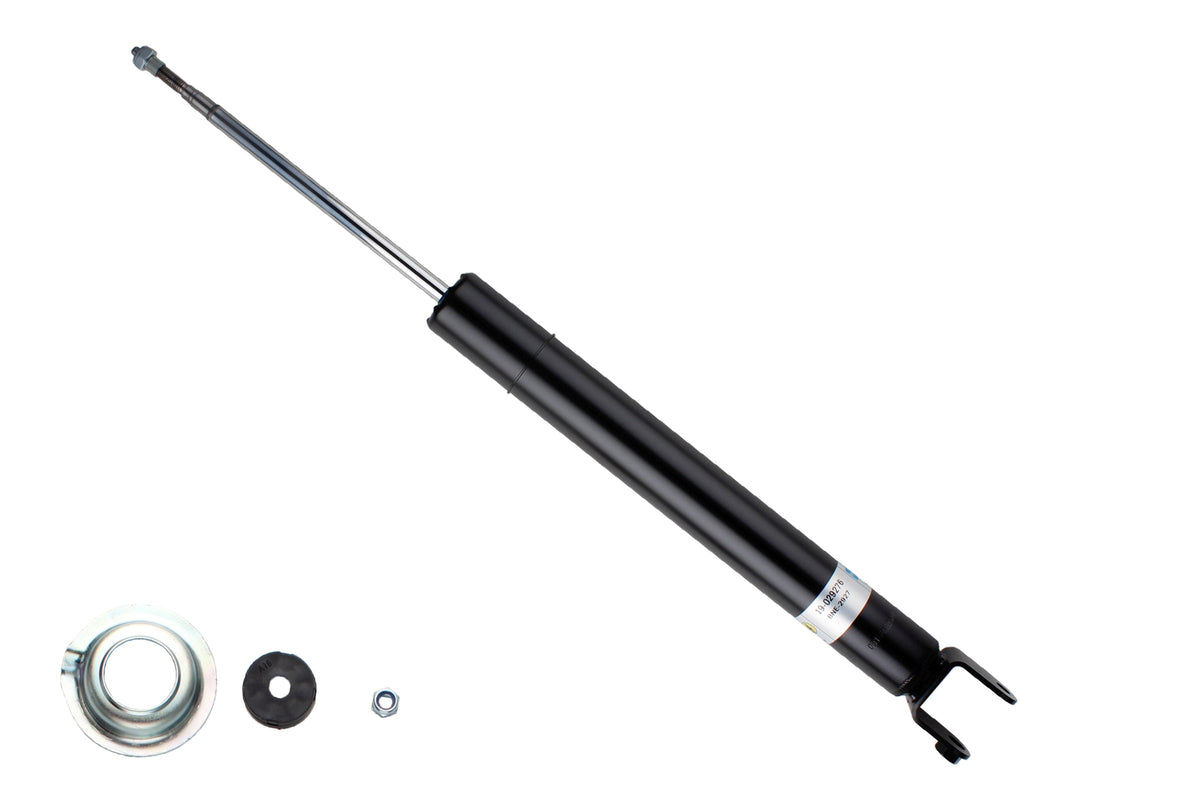 Bilstein B4 rear shock absorber for BMW 5 Series Touring E39, showing the metal coil spring and mounting components.