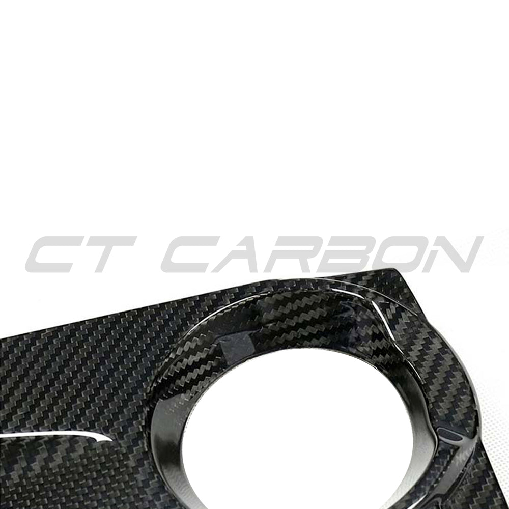 Carbon fiber engine cover for BMW F90 M5 and M8 models by CT Carbon, shown installed on the engine for a sleek upgrade.