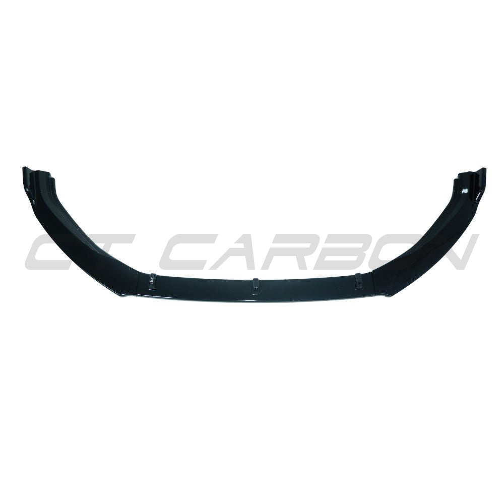 Gloss black splitter for Volkswagen Golf MK7/7.5 2012-2020 by CT Carbon, shown installed on the front bumper.