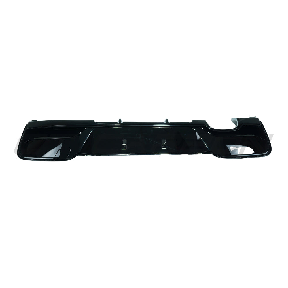 BMW 1 Series F20/F21 2012-2014 pre-LCI black gloss diffuser with twin left exhaust tips, by CT Carbon.