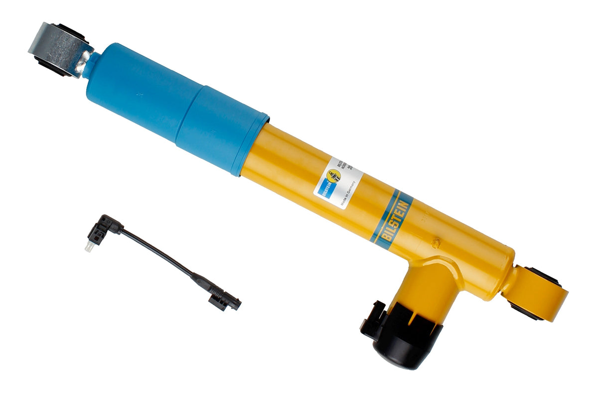 Bilstein B6 Damptronic rear shock absorber for Volkswagen T6, Multivan, and California models, showing the shock unit with mounting hardware.