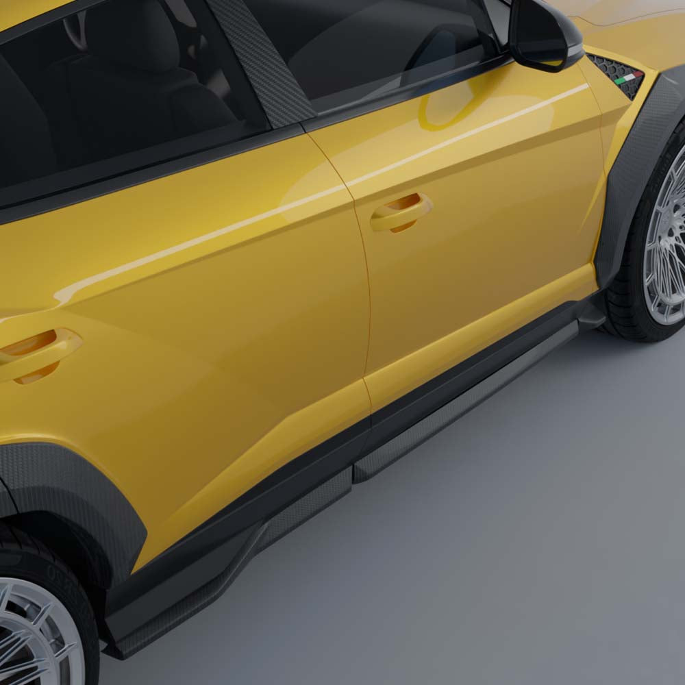 Lamborghini Urus S full carbon fibre kit by CT Carbon, showing the sleek, lightweight carbon fibre parts on the vehicle.