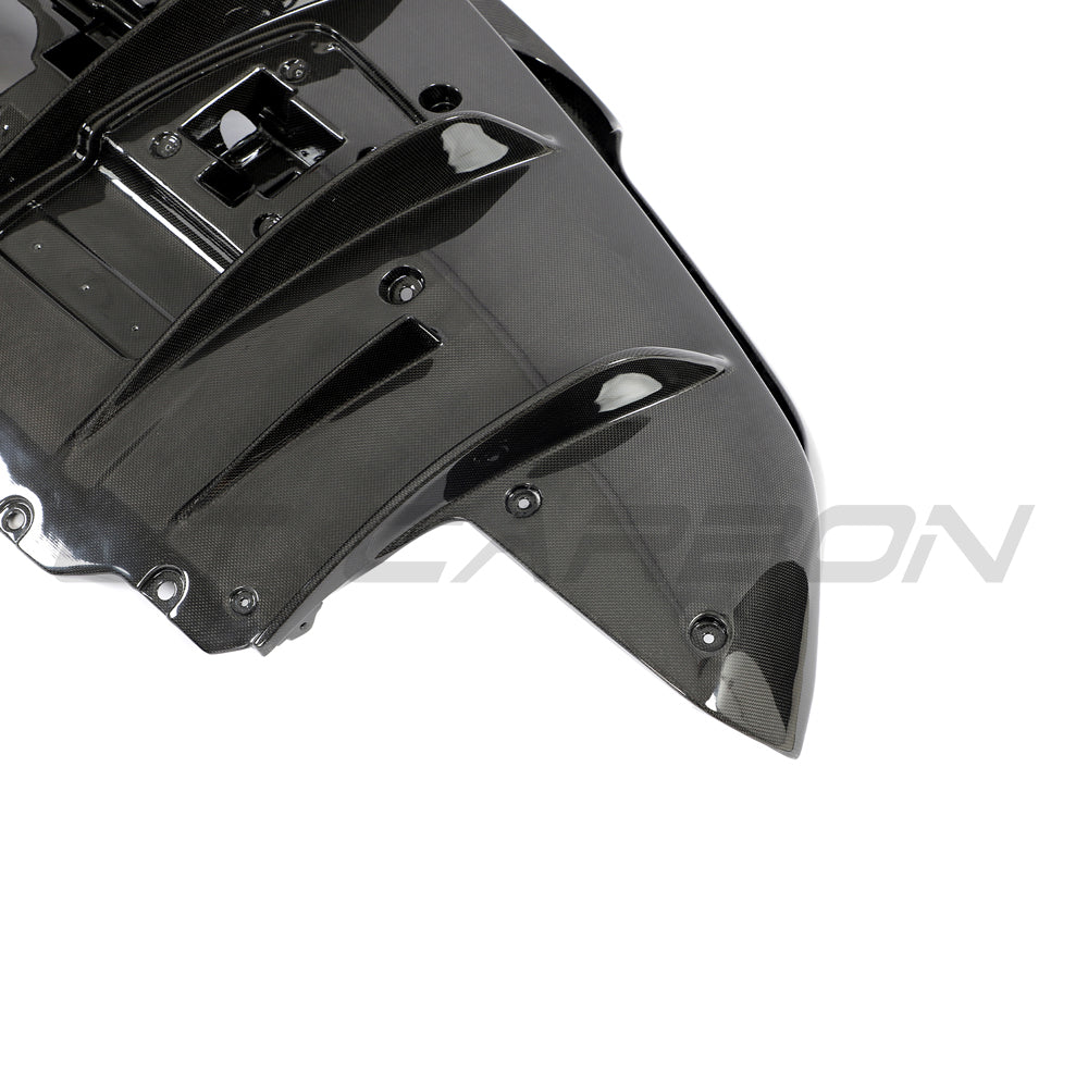 CT Carbon Ferrari F8 2019-2023 carbon fibre diffuser with aerodynamic design and textured finish.