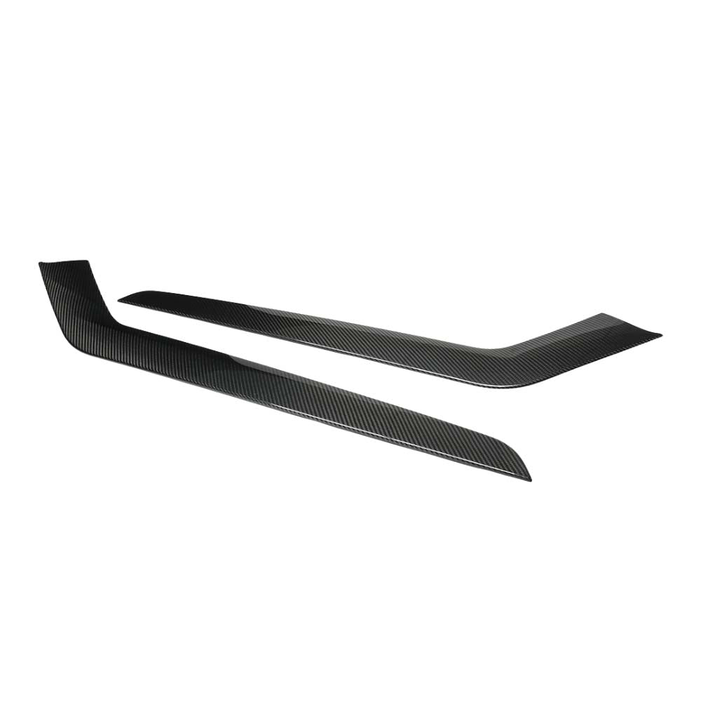 Tesla Model Y 2025+ facelift dry carbon center console side panel by CT Carbon, showcasing sleek black carbon fiber finish.