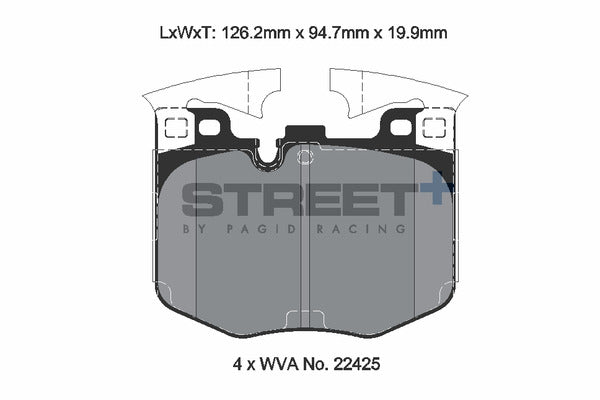 Pagid front brake pad set for BMW Z4 G29, Toyota Supra A90, M240i, M340i, M340d G4X/G2X, showing brake pads and packaging.