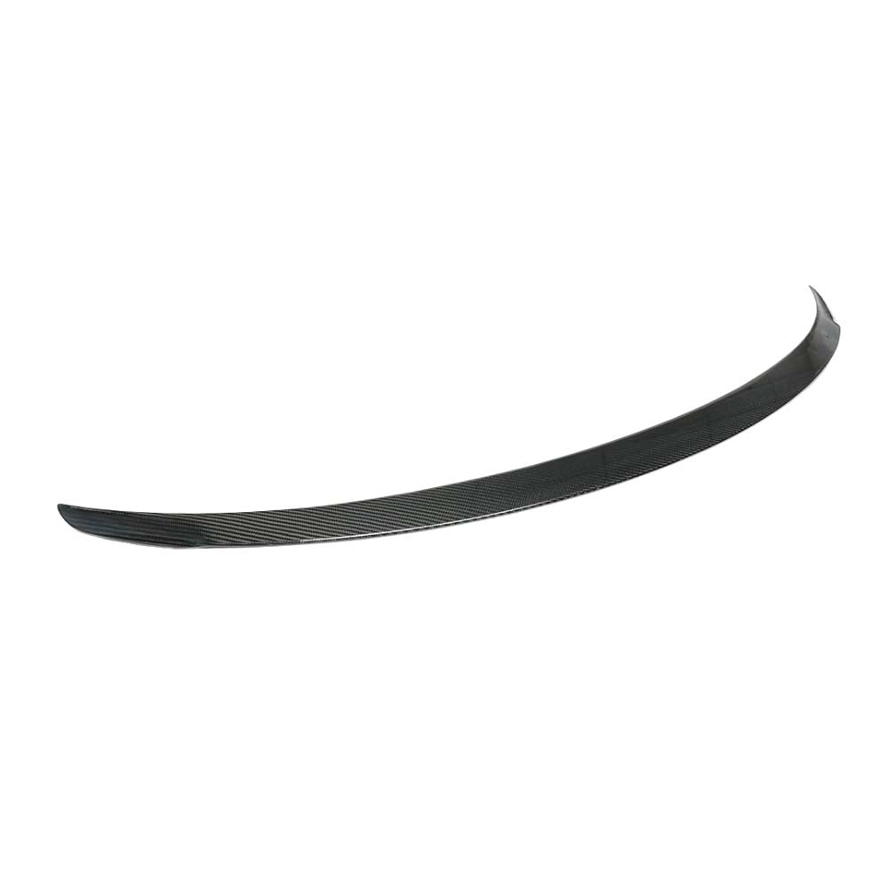 Tesla Model Y 2025+ facelift dry carbon spoiler by CT Carbon, close-up view showing sleek aerodynamic design and carbon fiber finish.
