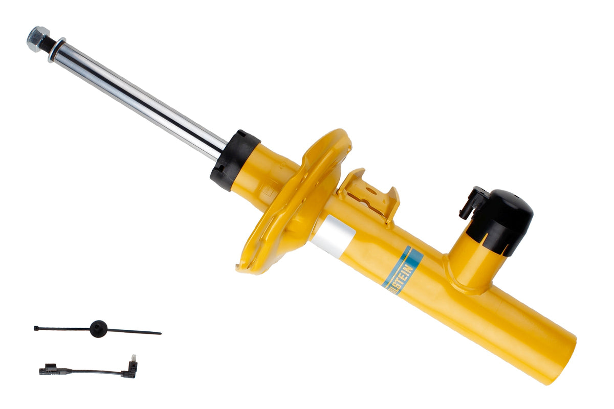 Bilstein B6 front shock absorber for Volkswagen Golf 7, showing the durable suspension component with mounting hardware.
