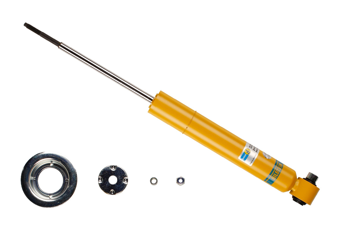 Bilstein B6 rear shock absorber for BMW 7 Series E32, showing the durable shock component with mounting hardware.