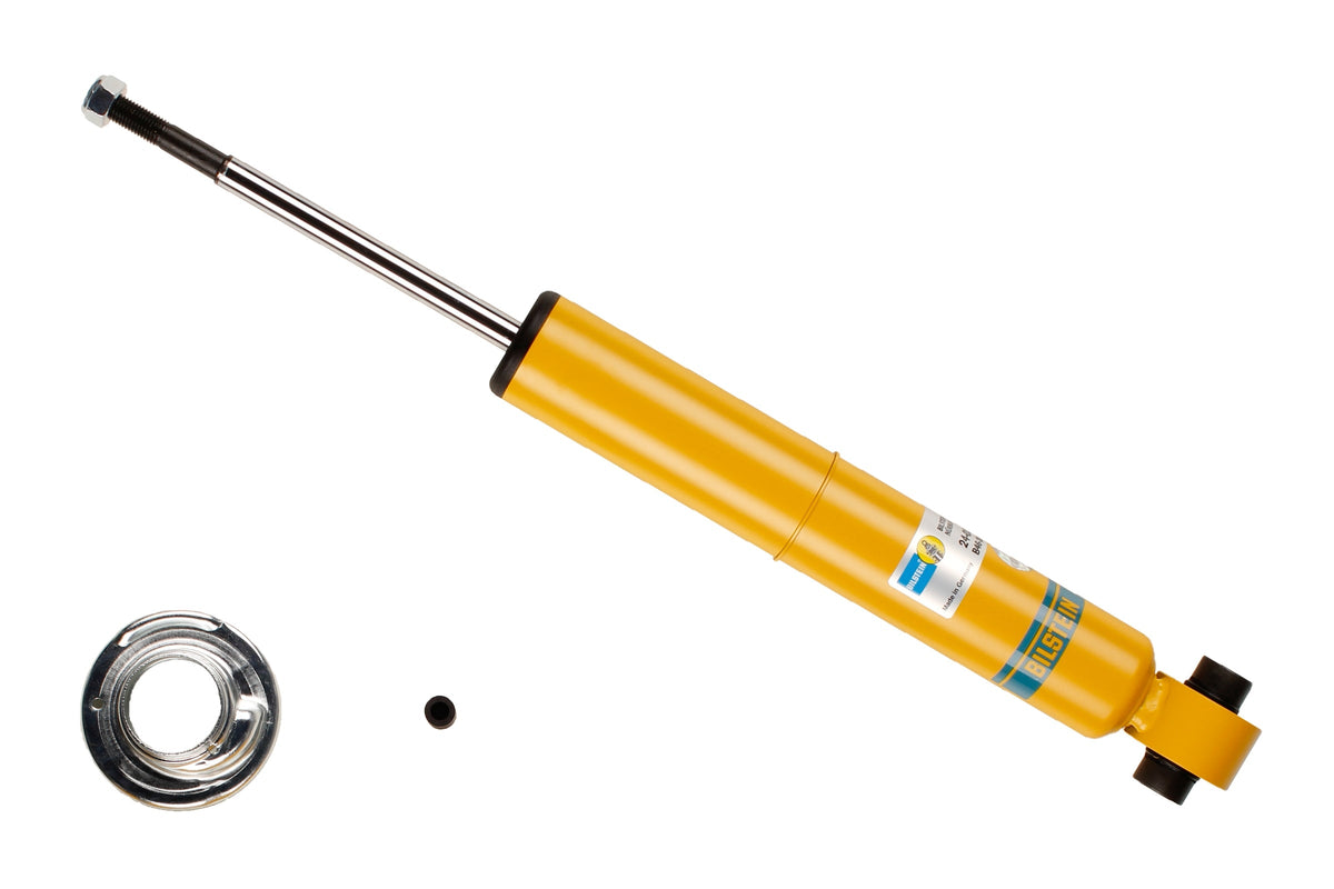 Bilstein B8 rear shock absorber for Audi 100, 200, A6, V8 models, showing the shock absorber with mounting components.