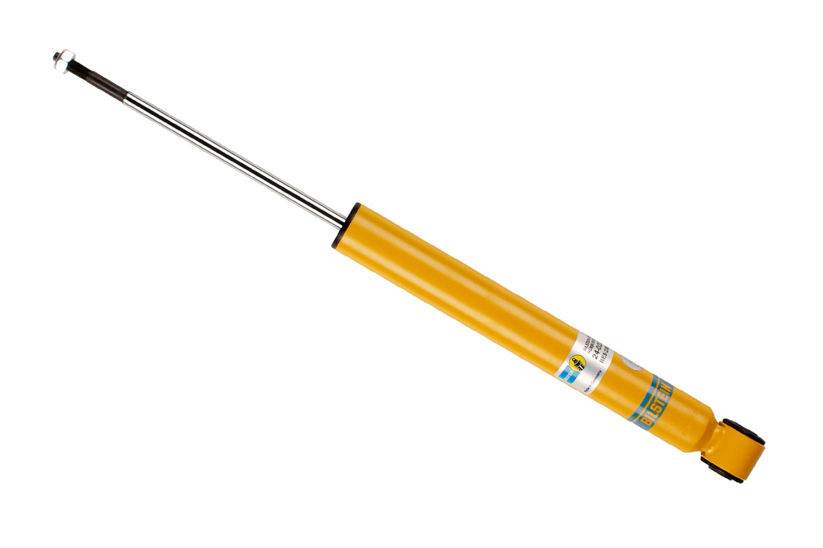Bilstein B8 rear shock absorber for BMW Z3 E36, showcasing the durable metal body and mounting components.