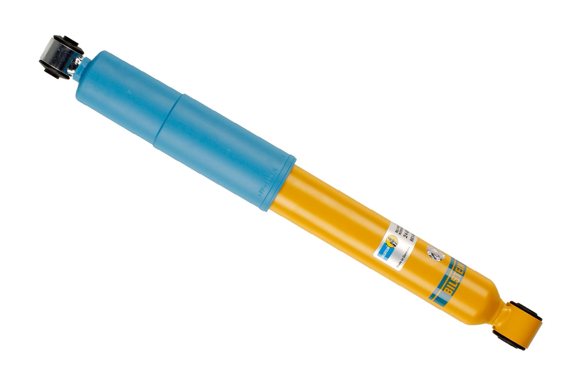 Bilstein B6 rear shock absorber for Audi TT, Audi A3, VW Golf 4, and Seat Leon, showing the shock unit and mounting hardware.