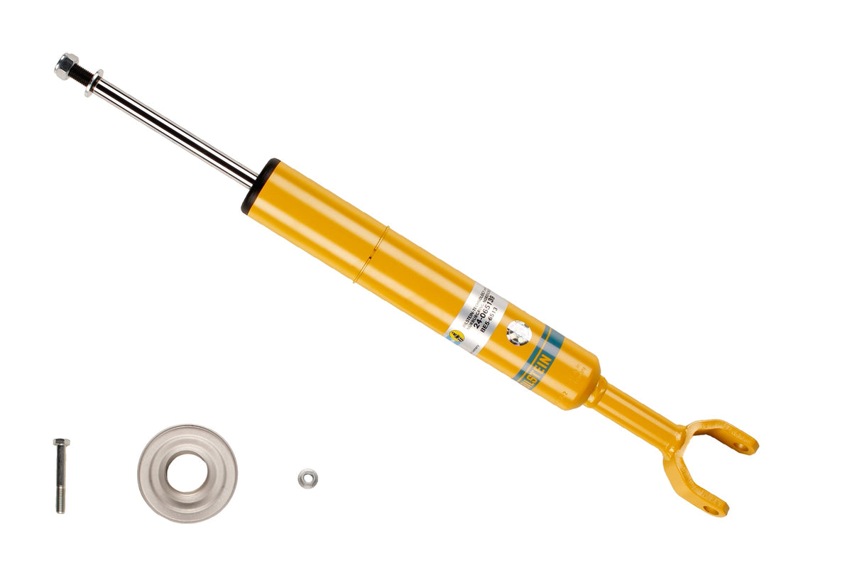 Bilstein B8 front shock absorber for Audi A4 and Volkswagen Passat, showing the durable shock absorber with mounting components.