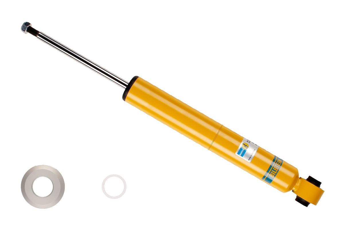 Bilstein B6 shock absorber for Volkswagen Touareg and Porsche, showing the durable metal body and mounting components.