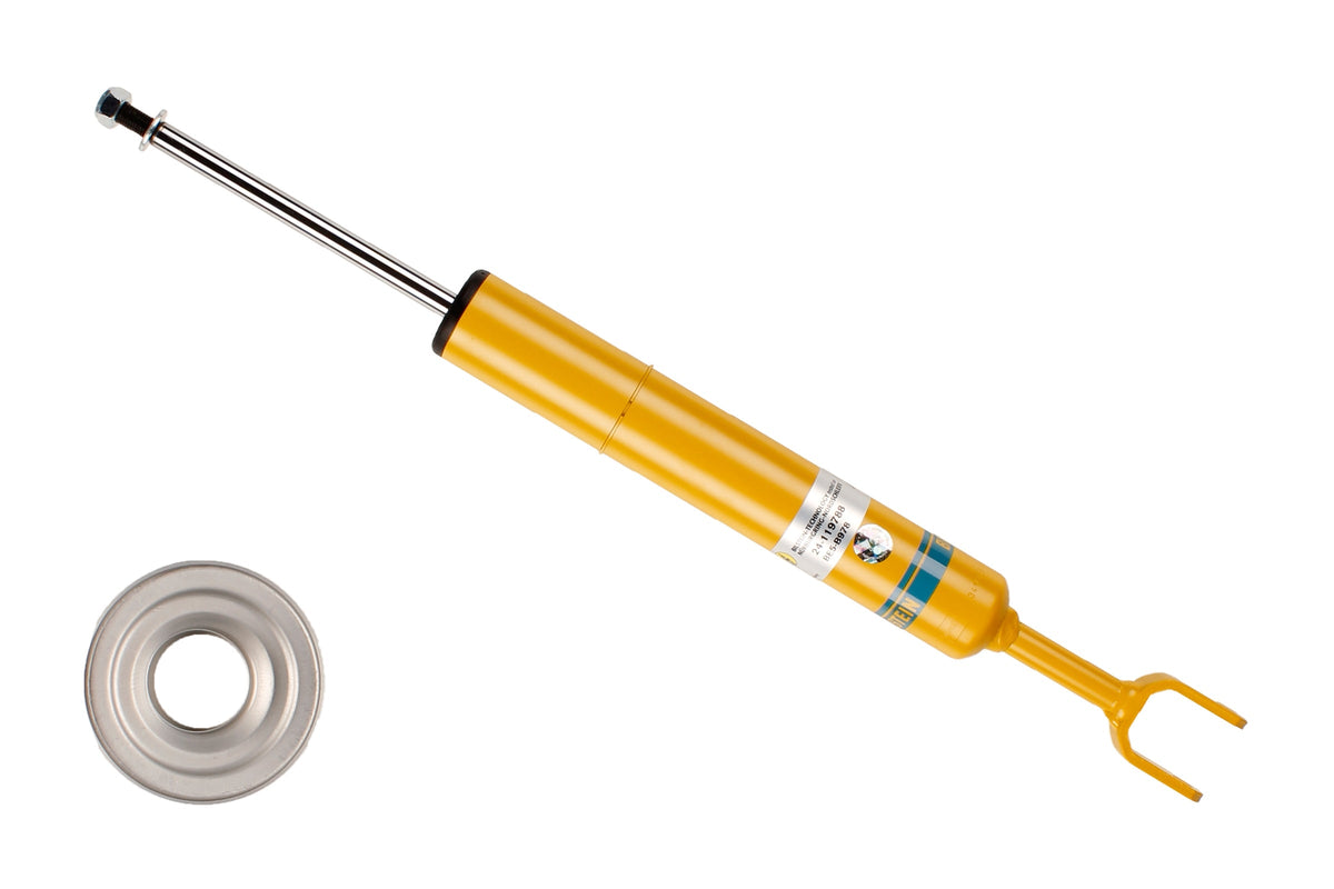 Bilstein B6 front shock absorber for Audi A4 and Seat Exeo, high-performance suspension component with durable metal finish.