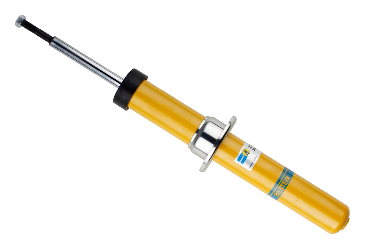 Bilstein B6 front shock absorber for BMW X5 E70 and X6 E71/E72 models, showing the durable shock unit with mounting hardware.