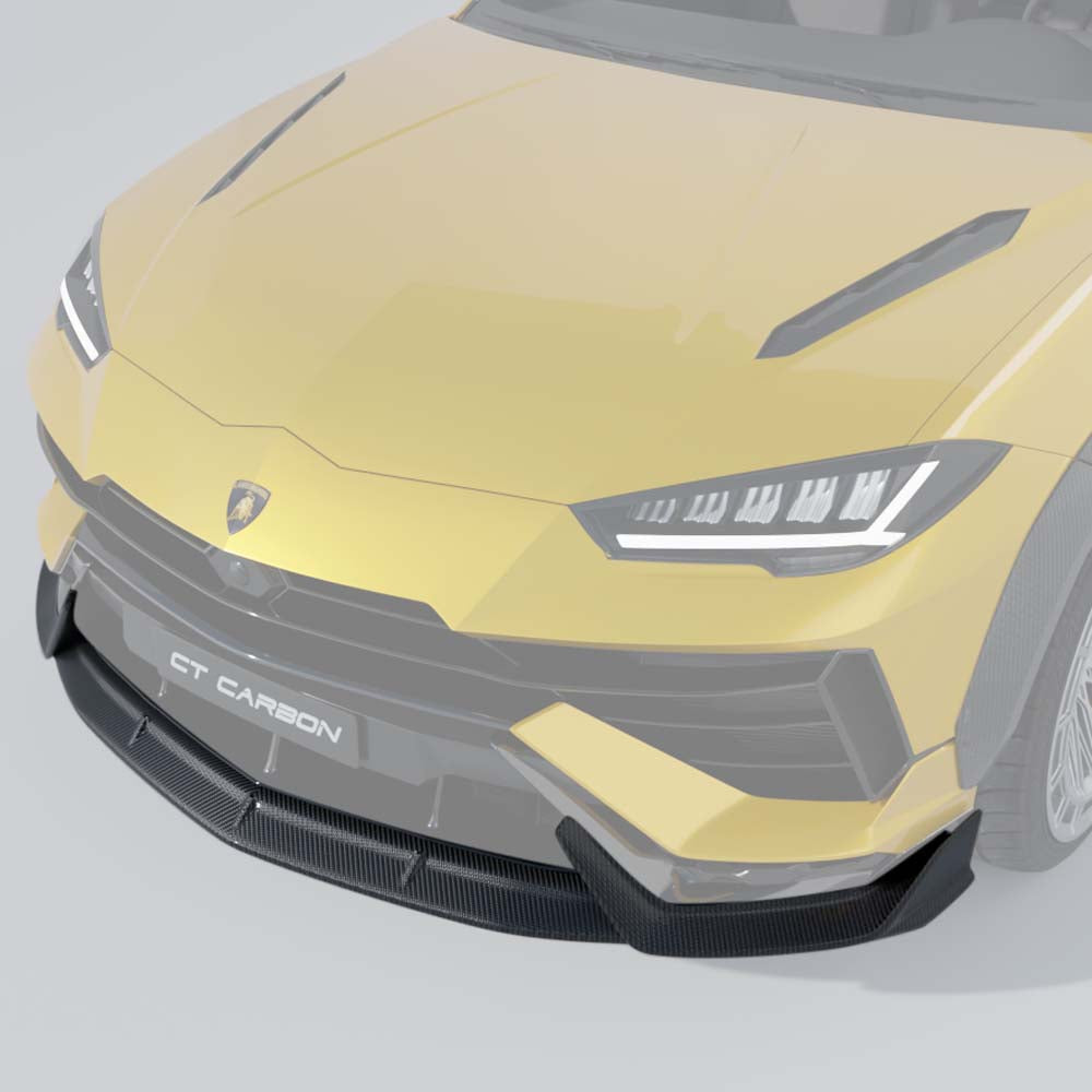 Lamborghini Urus S full carbon fibre kit by CT Carbon, showcasing sleek carbon fiber components on the vehicle's exterior.