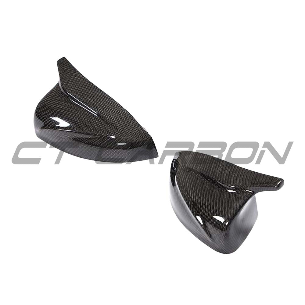CT Carbon Audi A3 S3 RS3 8V carbon fiber mirror covers, without lane assist, designed as accessories for stylish vehicle enhancement.