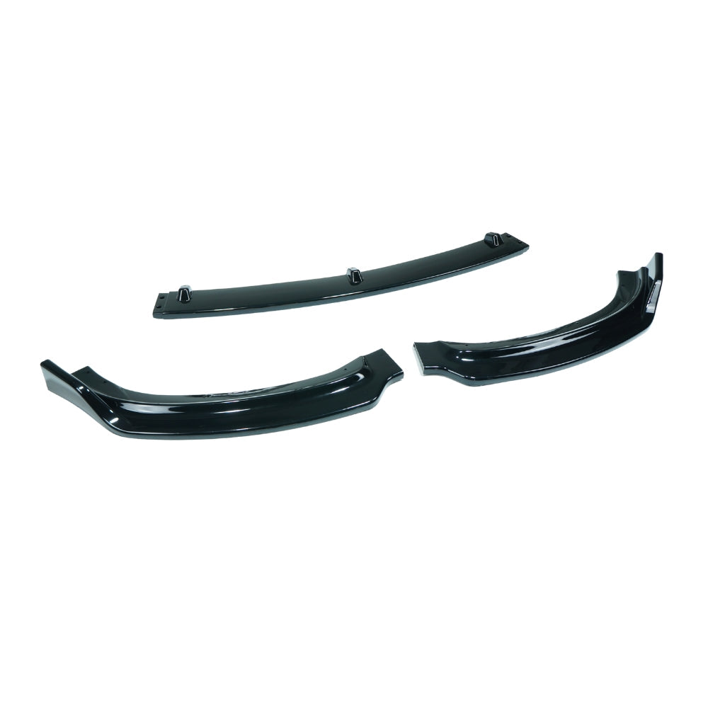 BMW 3 Series F30 F31 2012-2018 SE gloss black splitter by CT Carbon, showing the sleek aerodynamic front splitter design.