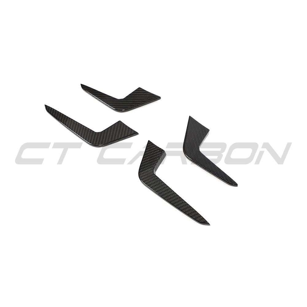CT Carbon carbon fibre canards for Audi RS5 B9.5 Sportback and Coupe 2020-2025, showing aerodynamic aerodynamic accessories on the vehicle.