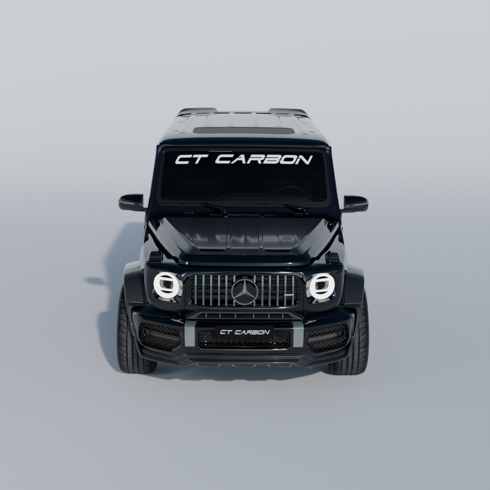 Mercedes-Benz G63 W463 full carbon fibre wide arch kit by CT Carbon, showing detailed carbon fibre wide fender extensions.