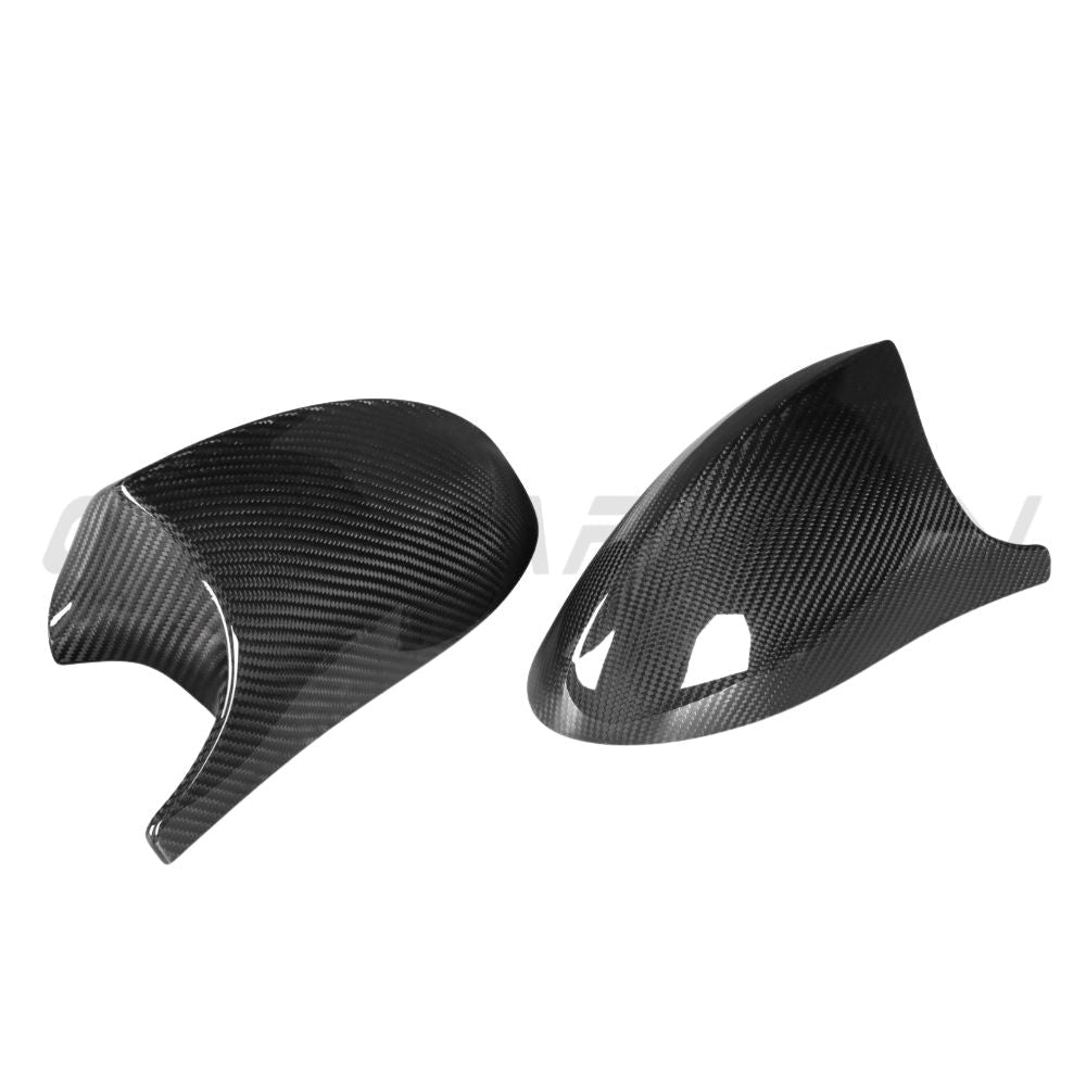 BMW 1 & 3 Series E82-E93 carbon fiber mirror accessories by CT Carbon, showcasing sleek pre-preg carbon fiber mirror covers.