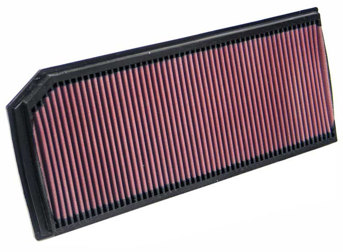 K&N Panel Air Filter for Audi S3 8P, high-performance car air filter with K&N branding and pleated filtration media.