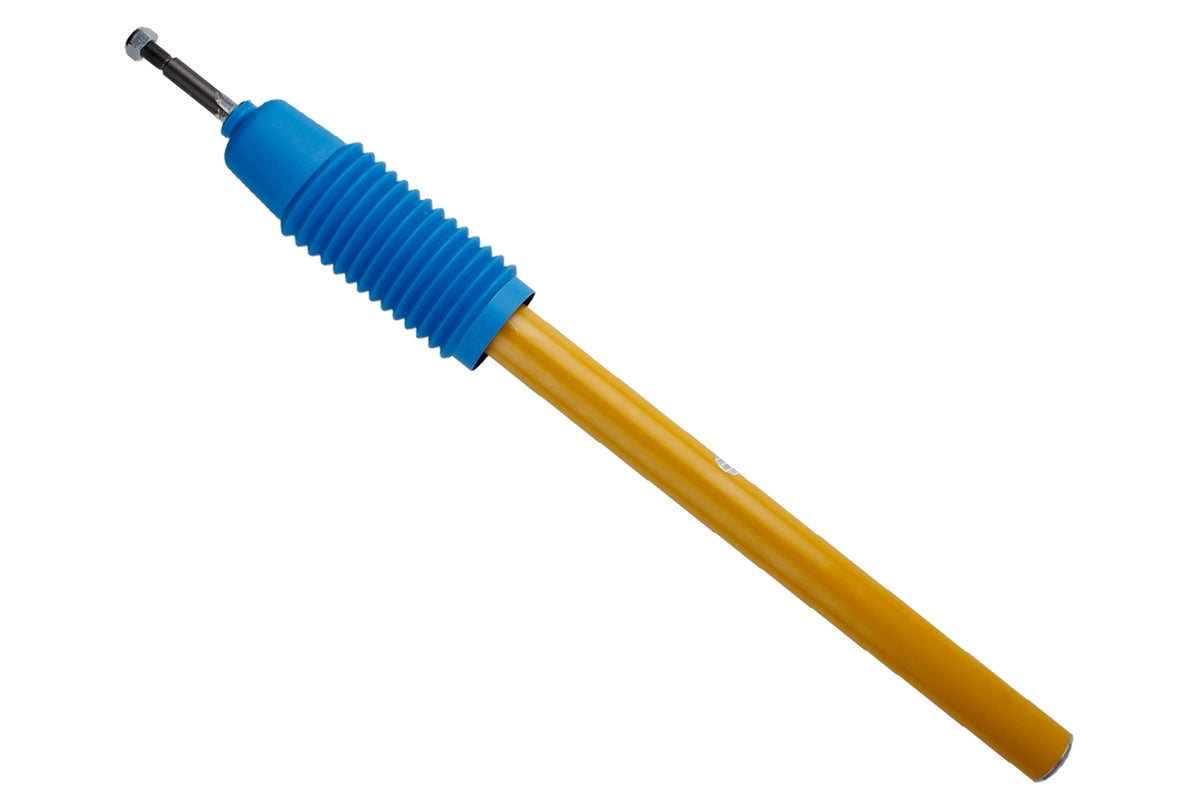 Bilstein B6 front shock absorber for BMW 02 Series E6/E10, comfort spec, shown in close-up view with metallic finish.