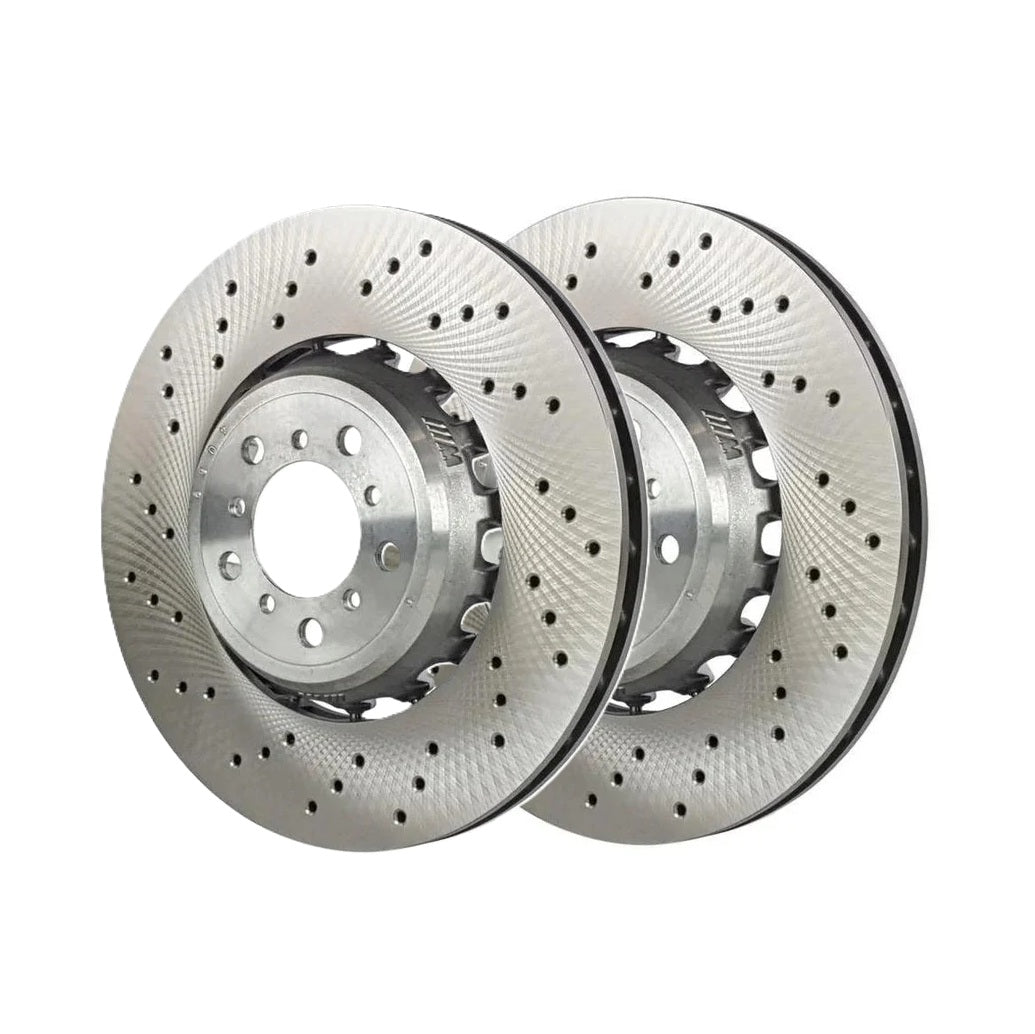 Genuine BMW rear brake disc F97 F98 370x24mm for X3 M and X4 M, shown in the image with ventilation slots and mounting holes.