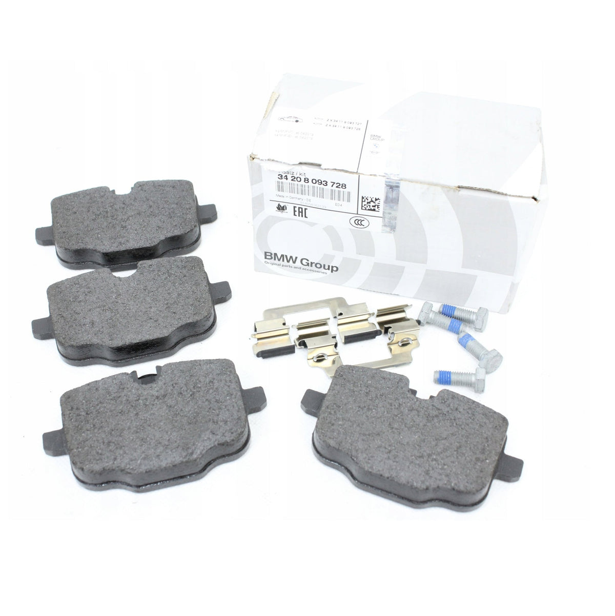 Genuine BMW G8X rear brake pads 34208093728 for G87 M2 G80 G81 M3 and G82 G83 M4 iron brakes