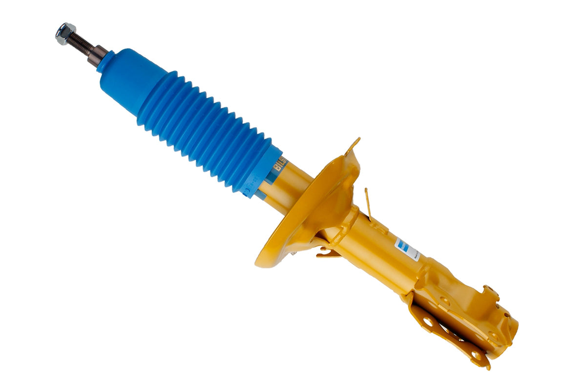 Bilstein B6 shock absorber for Volkswagen B6, front performance shock absorber with durable metal body and mounting components.