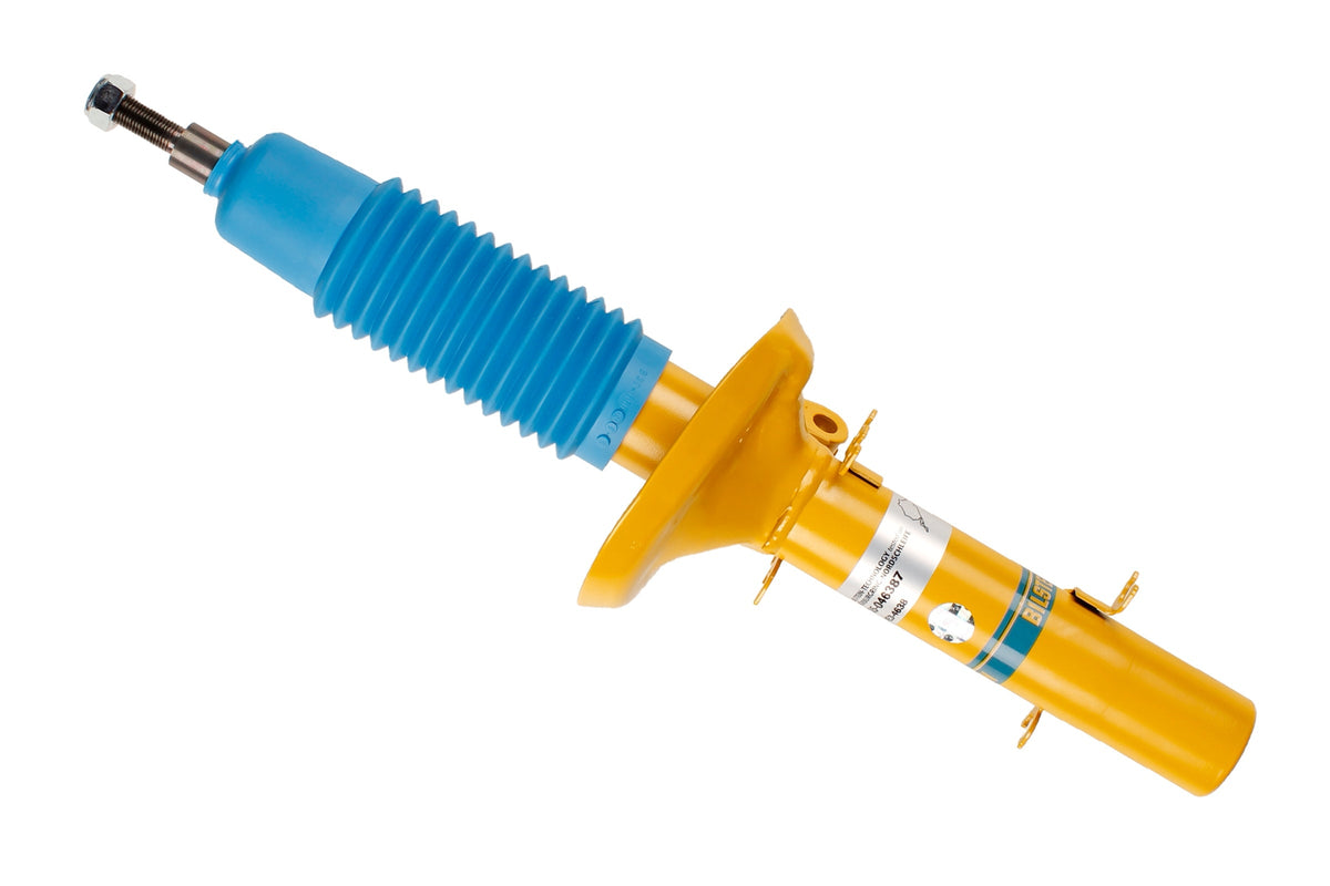 Bilstein B8 front shock absorber for Audi TT, Audi A3, and Seat Leon, showing the durable metal body and mounting components.