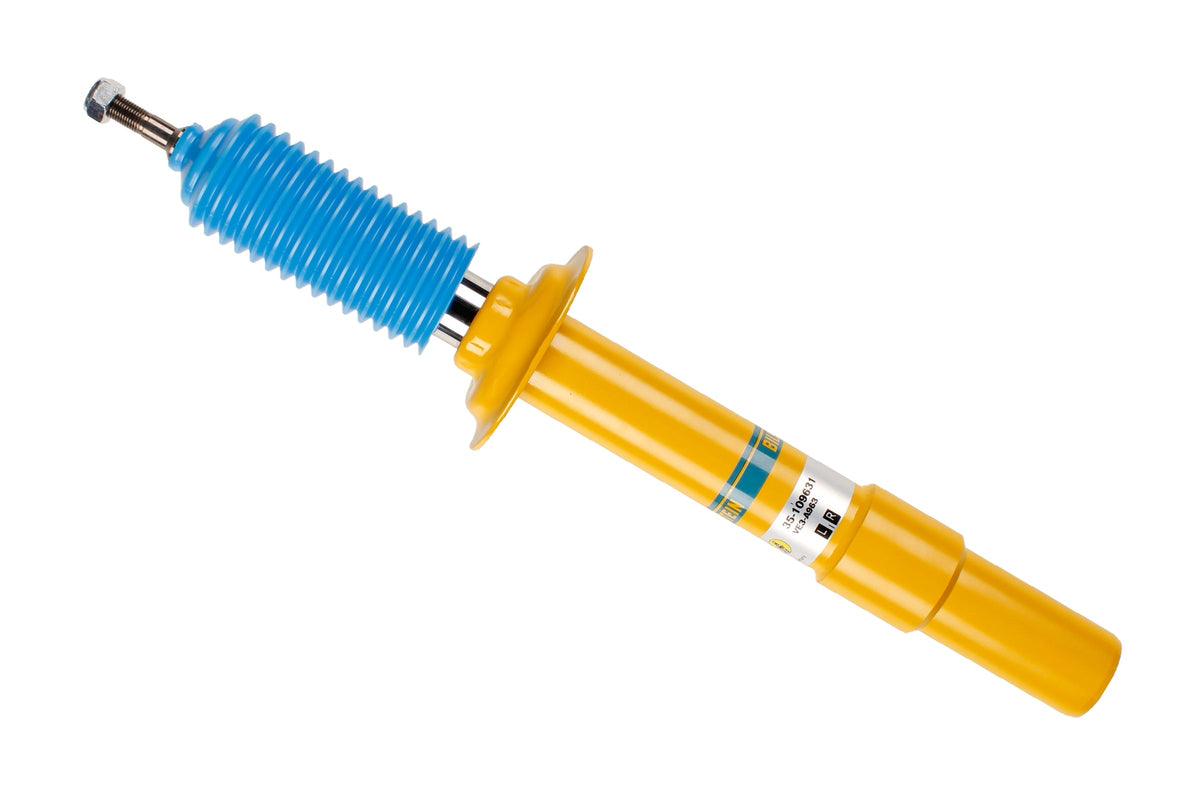 Bilstein B6 Shock Absorber for BMW 5 Series E60, showing the durable shock absorber with branding and mounting details.