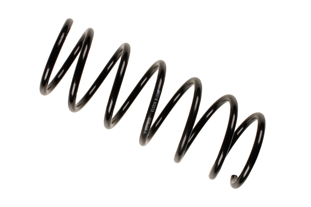 Bilstein B3 OE Replacement Coil Spring for BMW 5 Series E34, model 36-153886, showing a close-up of the spring.