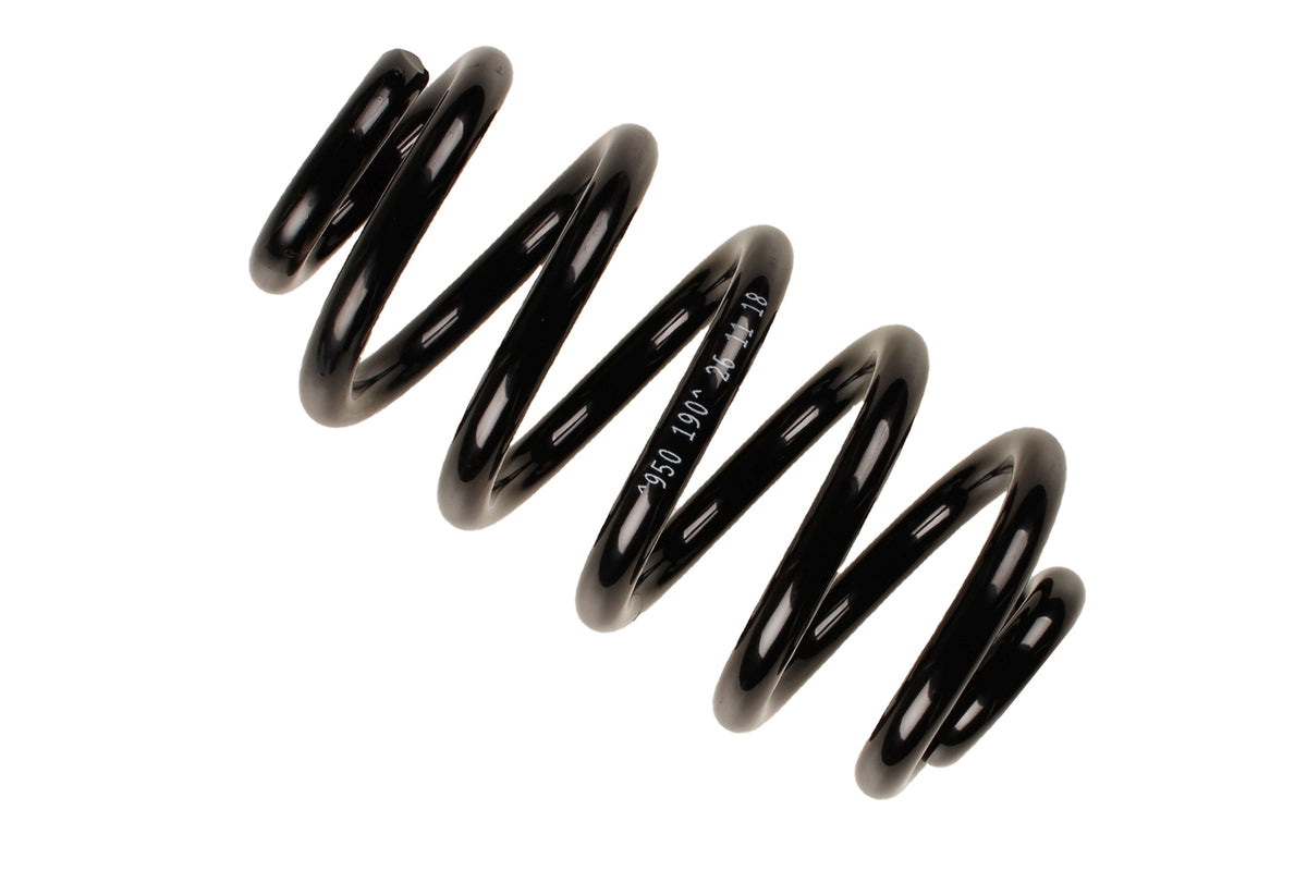 Bilstein B3 OE replacement coil spring for Audi A6 4F2 4F5, part number 36-203161, shows a close-up of the spring on a white background.