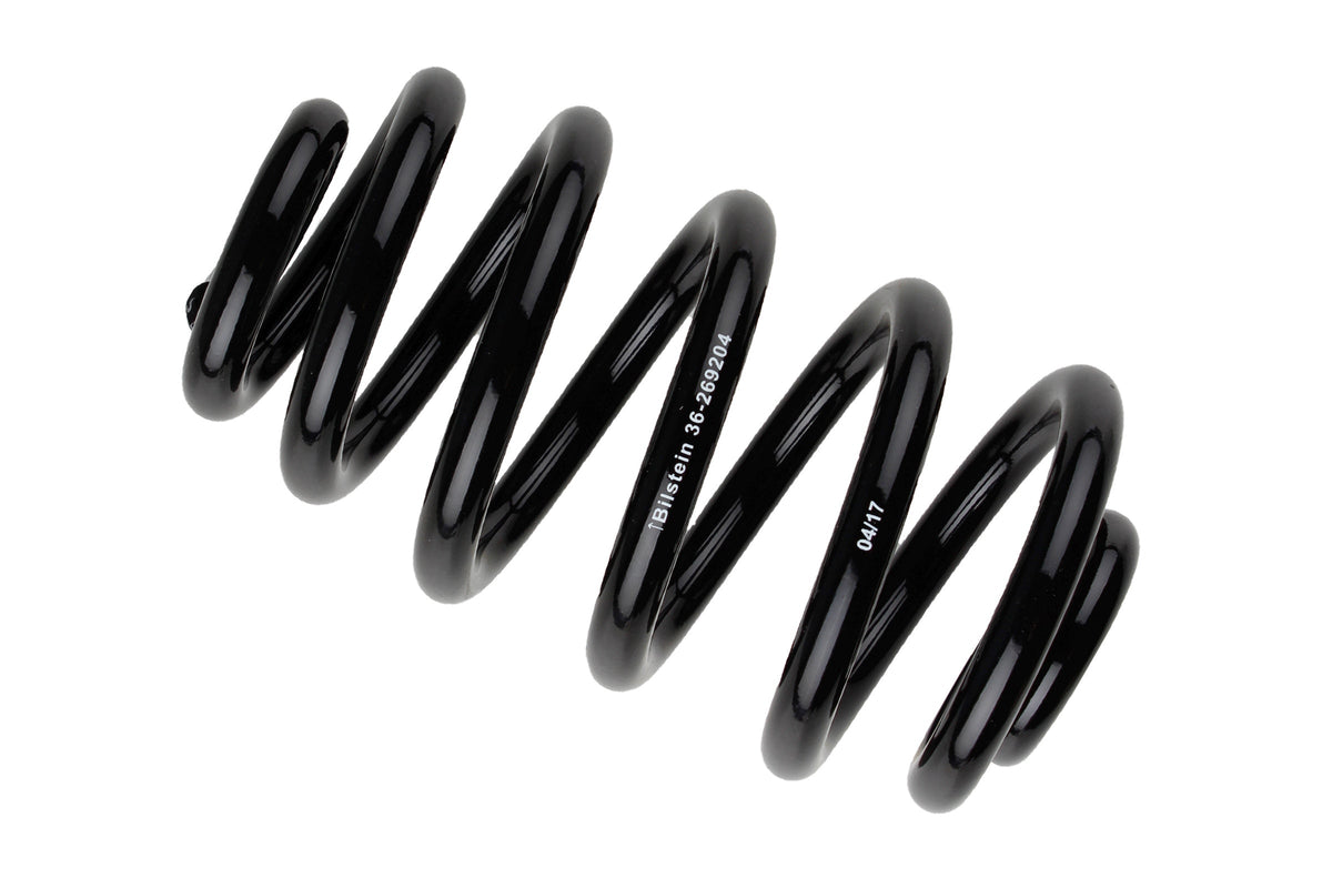 Bilstein B3 rear coil spring for Audi A4, showing the black metal coil spring with mounting ends.