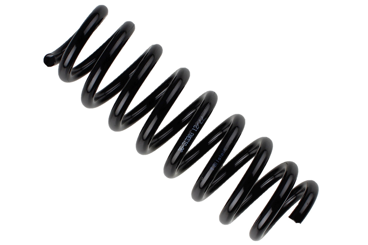 Bilstein B3 OE replacement coil springs for BMW E90 H, showing the new silver springs designed for vehicle suspension.